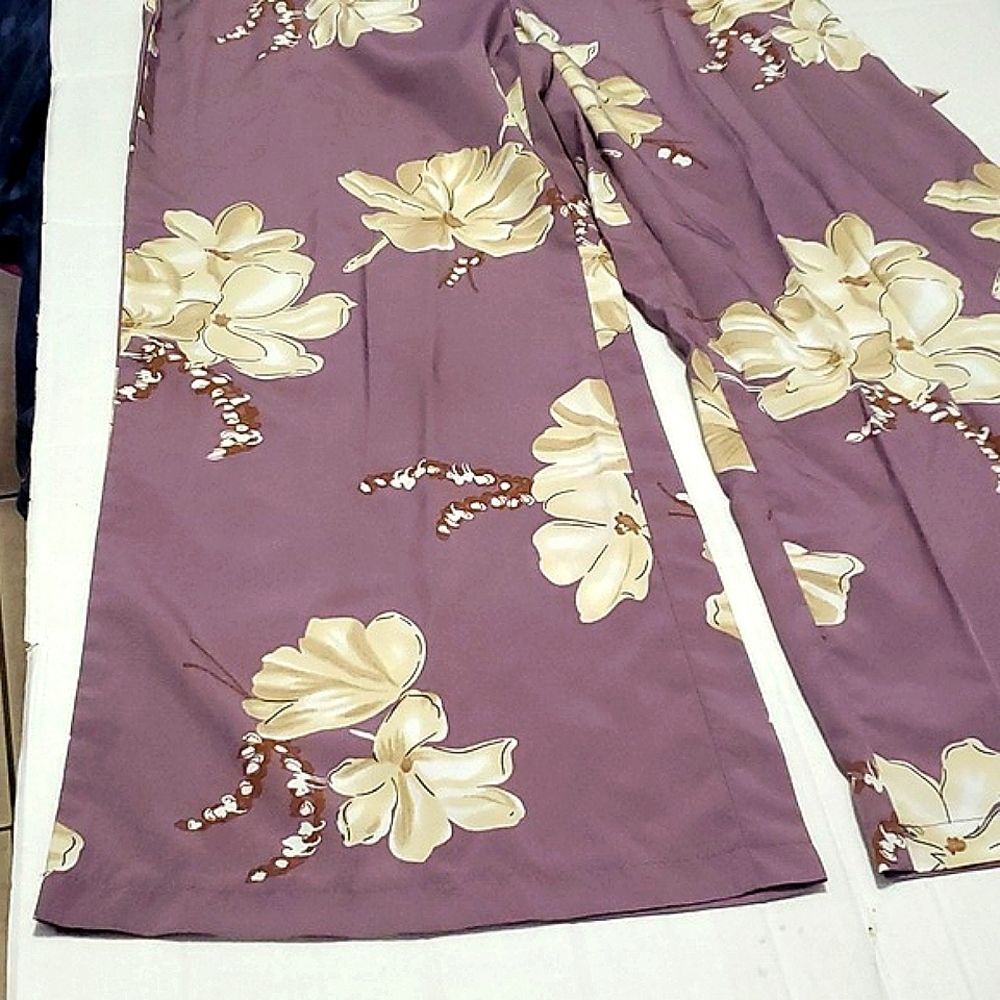 SHEIN Vcay Purple Floral Surplice Top Belted Wide Leg Jumpsuit L - Picture 13 of 16